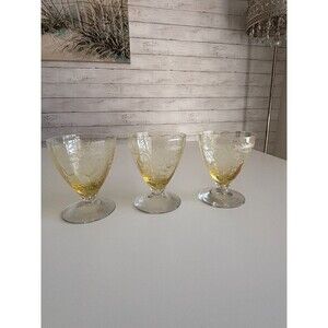 Fostoria June Antique Yellow Topaz Oyster Cocktail Glass Fruit Cup 3.75"